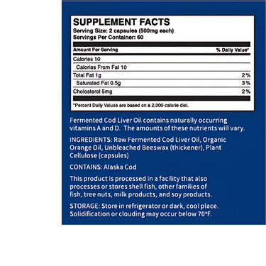 Fermented Cod Liver Oil – Capsule – MSC certified